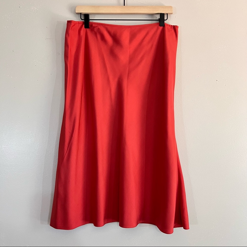 Amanda Smith Pink/Red 100% Silk Skirt Womens Size 14 - Picture 1 of 3